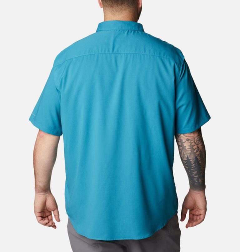 Men's Columbia Utilizer II Solid Short Sleeve Shirts Turquoise | Plus Size CA-K1845